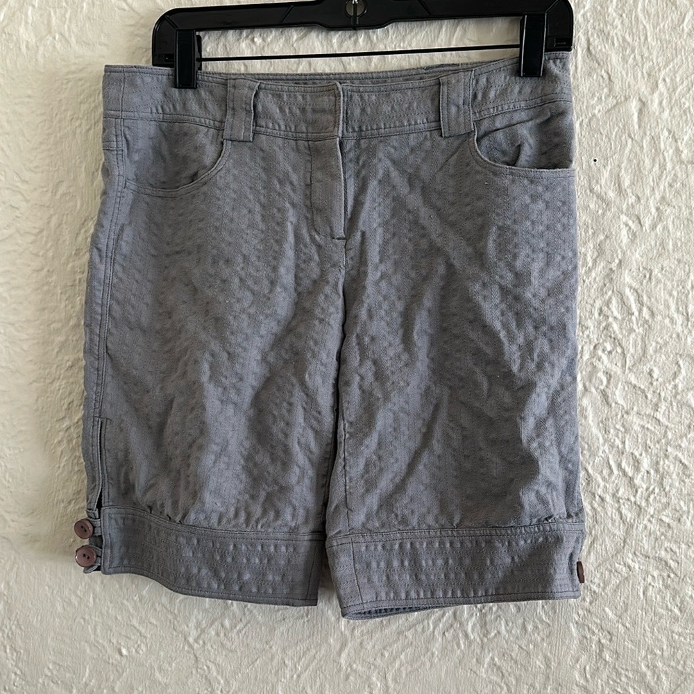 Tibi Gray Textured Tailored Shorts 4 Light Dark Academia Preppy Old Money
